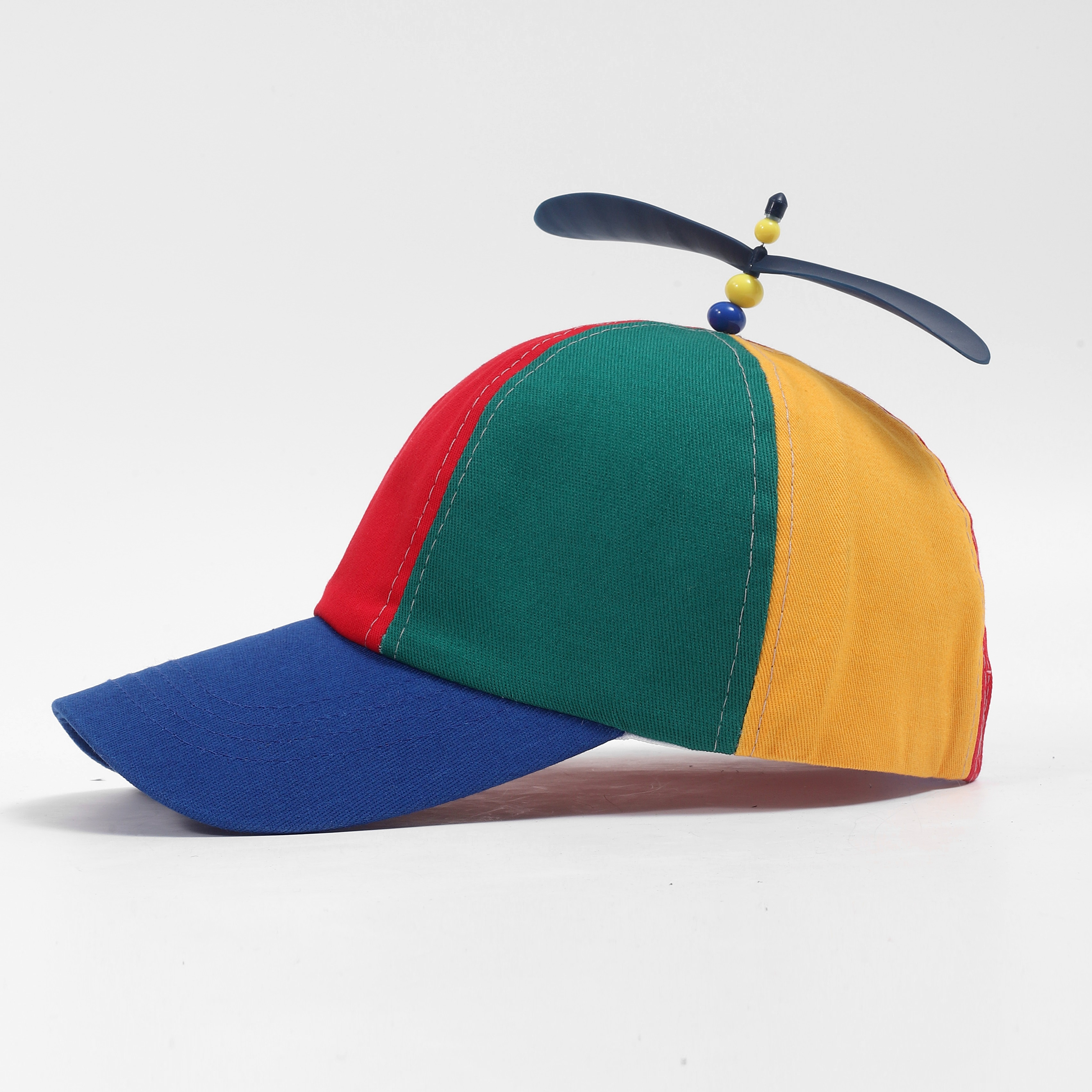 1pc creative detachable propeller baseball cap sunshade baseball cap colorful bamboo dragonfly baseball cap adjustable anime rainbow dad hat for women men with detachable propeller details 1