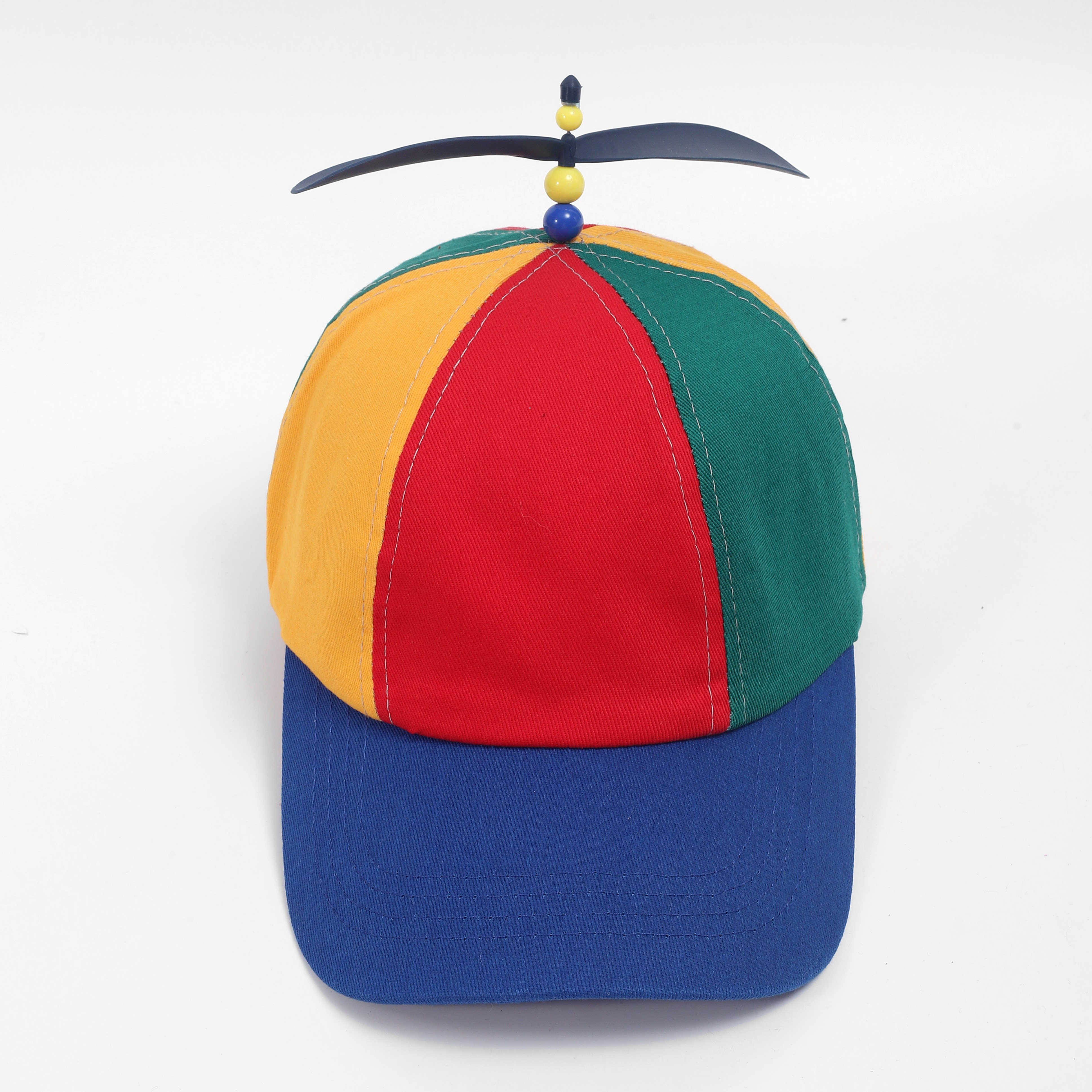 1pc creative detachable propeller baseball cap sunshade baseball cap colorful bamboo dragonfly baseball cap adjustable anime rainbow dad hat for women men with detachable propeller details 2