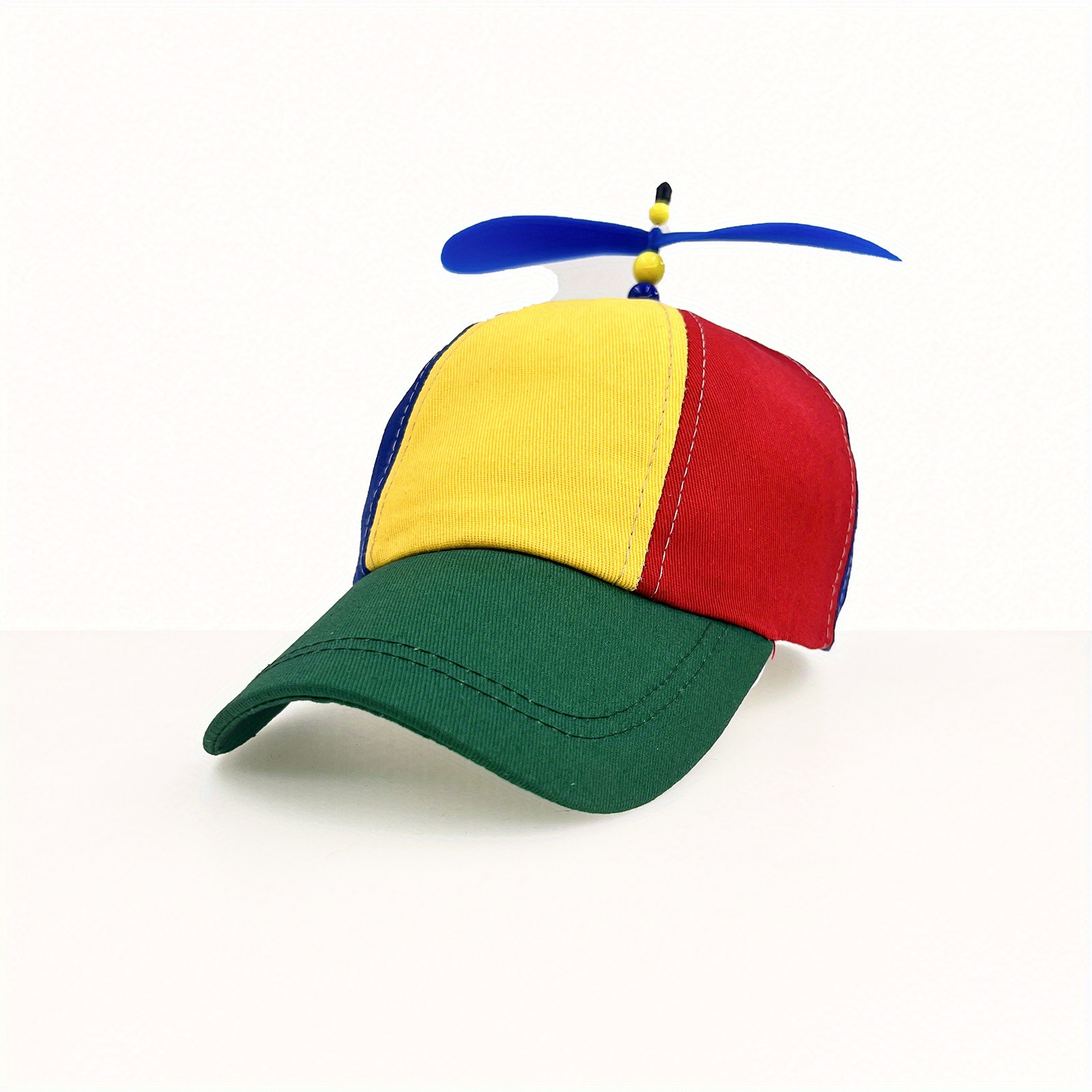 1pc creative detachable propeller baseball cap sunshade baseball cap colorful bamboo dragonfly baseball cap adjustable anime rainbow dad hat for women men with detachable propeller details 4