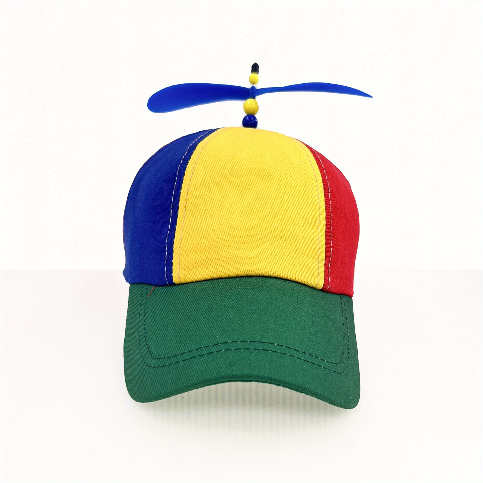 1pc creative detachable propeller baseball cap sunshade baseball cap colorful bamboo dragonfly baseball cap adjustable anime rainbow dad hat for women men with detachable propeller details 6