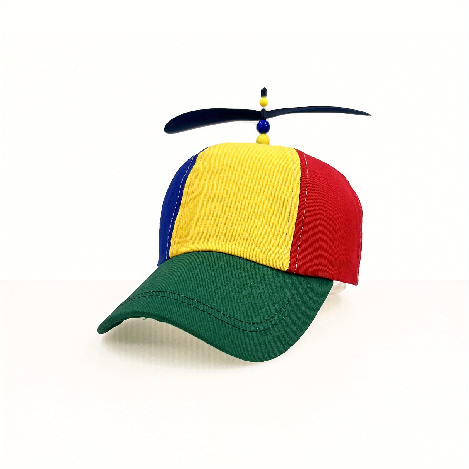 1pc creative detachable propeller baseball cap sunshade baseball cap colorful bamboo dragonfly baseball cap adjustable anime rainbow dad hat for women men with detachable propeller details 7