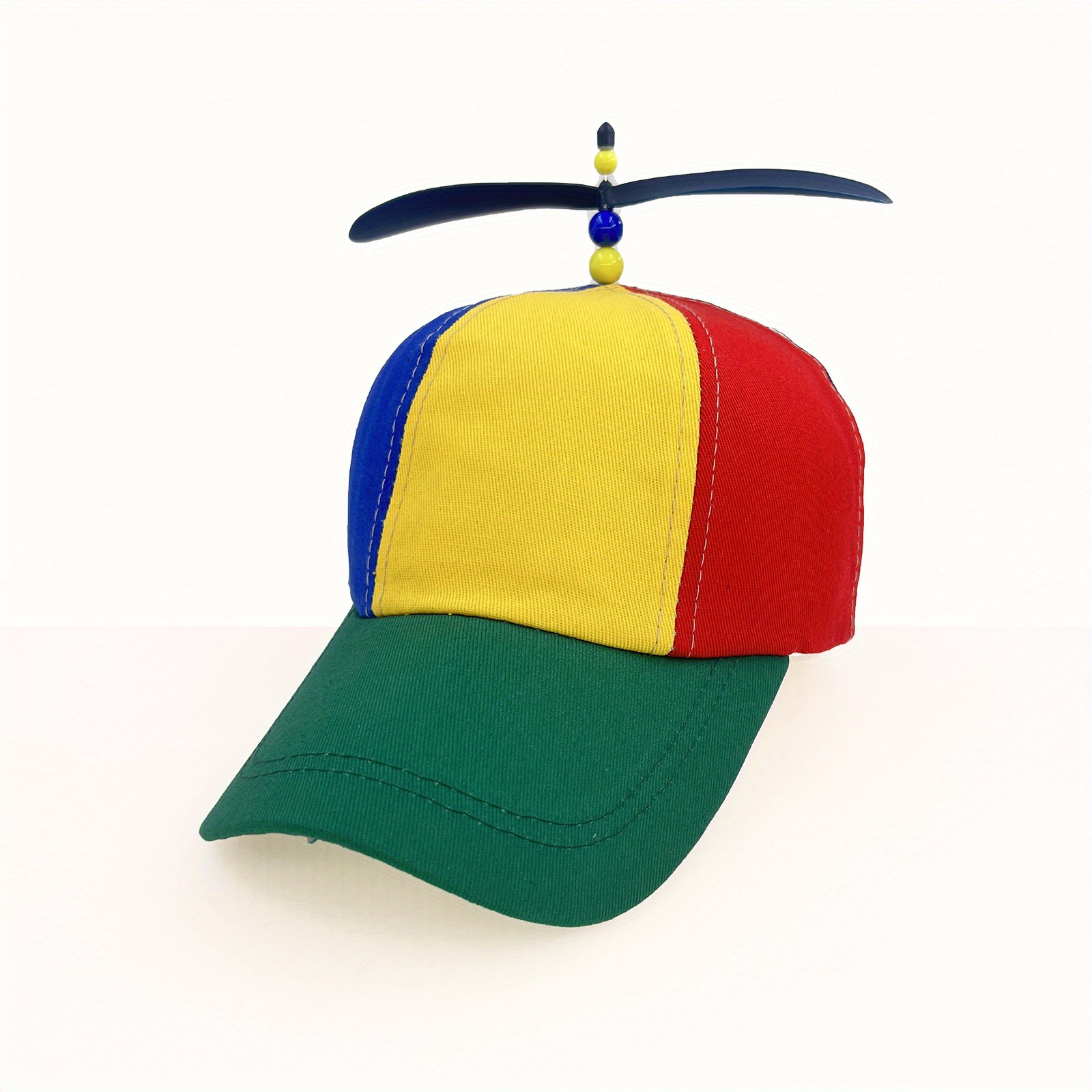 1pc creative detachable propeller baseball cap sunshade baseball cap colorful bamboo dragonfly baseball cap adjustable anime rainbow dad hat for women men with detachable propeller details 8