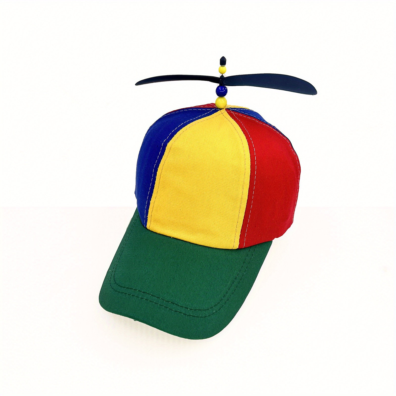 1pc creative detachable propeller baseball cap sunshade baseball cap colorful bamboo dragonfly baseball cap adjustable anime rainbow dad hat for women men with detachable propeller details 9