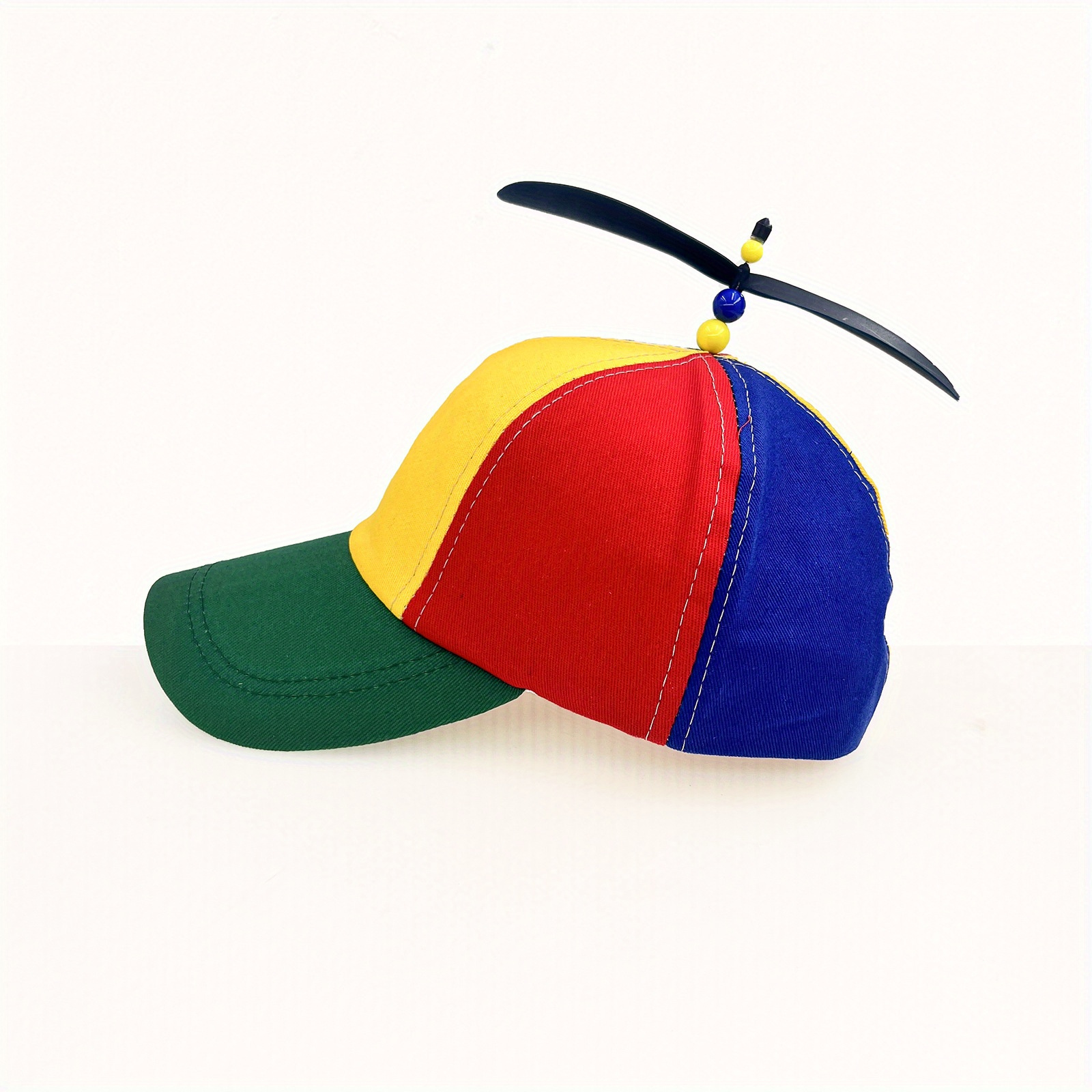 1pc creative detachable propeller baseball cap sunshade baseball cap colorful bamboo dragonfly baseball cap adjustable anime rainbow dad hat for women men with detachable propeller details 11