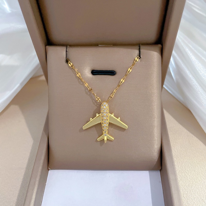 TEMU 1pc Popular And Fashion Plane Pendant Necklace, Perfect As A Gift For Birthdays Or Any Special Occasion