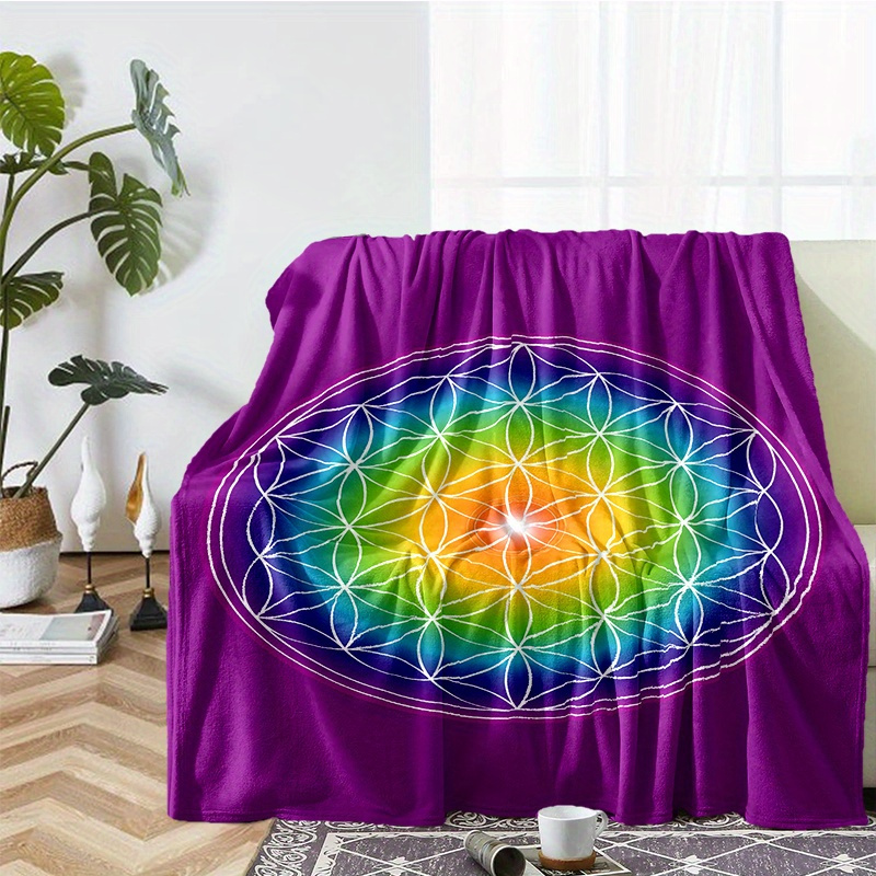 

1pc Flower Of Life Flannel Blanket Winning Isn't Everything Car Interior Blanket For All Season Cozy Warm Soft Blanket For Sofa, Bed, Travel, Camping, Living Room, Office, Couch, Chair