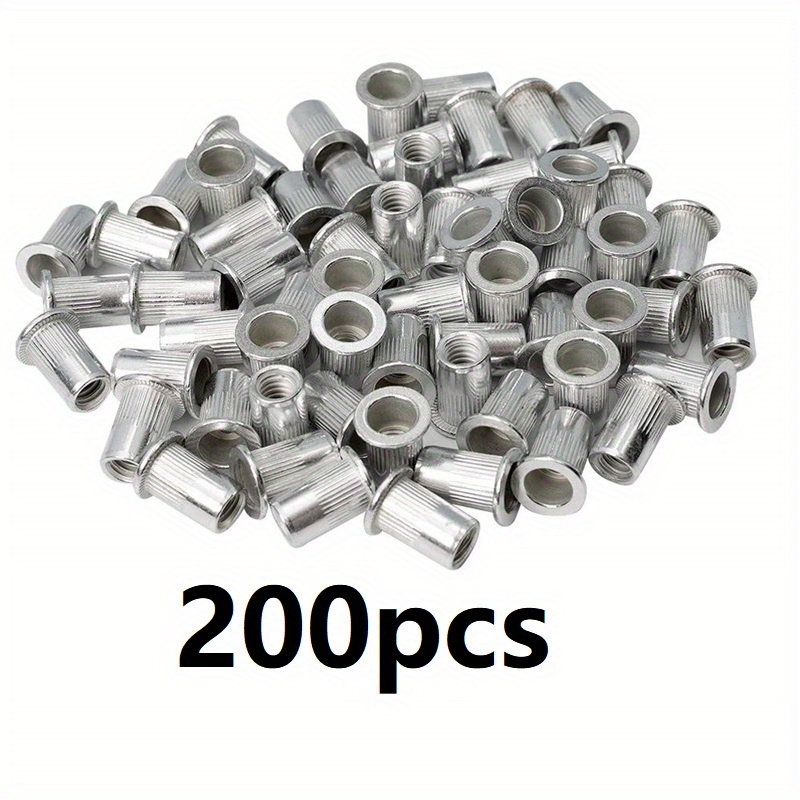 200pcs Rivet Nuts Aluminum Rivet Nuts Blind Set Threaded Insert Cap Rivet Nuts M3 M4 M5 M6