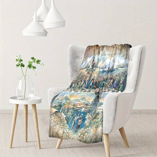 1pc Last Supper Flannel Blanket Winning Isn't Everything Car Interior Blanket For All Season Cozy Warm Soft Blanket For Sofa, Bed, Travel, Camping, Living Room, Office, Couch, Chair