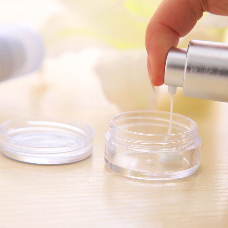 

50pcs Clear Cream Jar Mini Cosmetic Bottles Containers Transparent Pot For Nail Travel Accessories