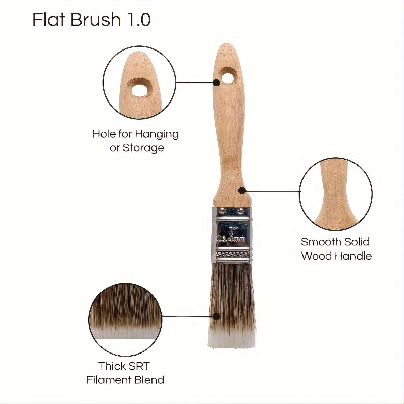 

5-piece Professional-grade Paint Brush Set - Perfect For Any Project!