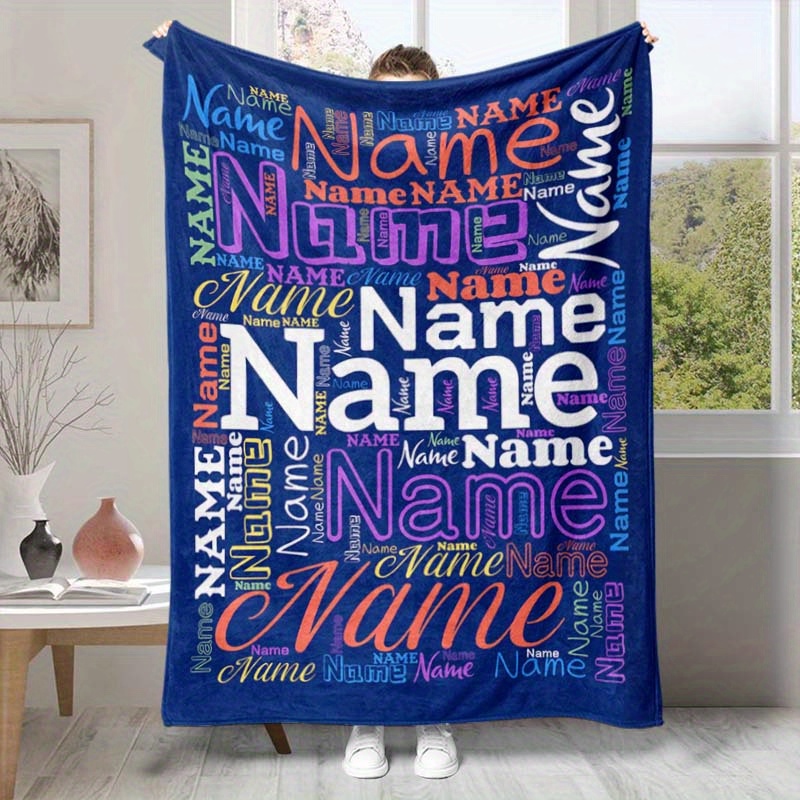 

[custom] Name Custom Random Color Pattern Soft Nap Blanket 4 Seasons Office Chair Flannel Blanket