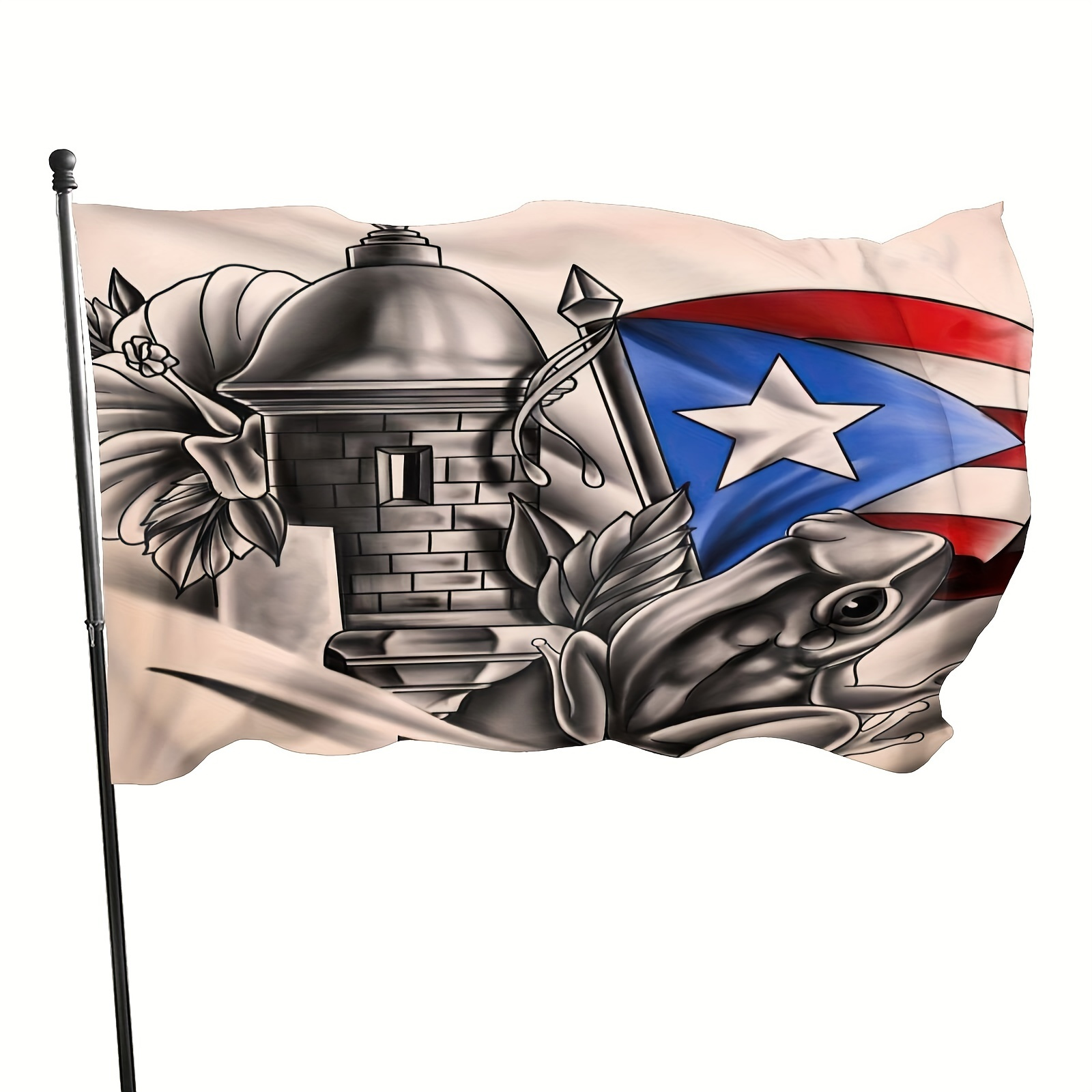 

Puerto Rico Frog National Flag - Durable Polyester Outdoor Garden Decor, 3x5 Ft