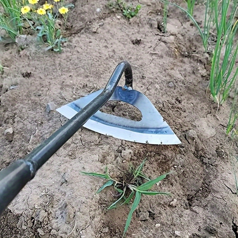 

1pc All-steel Hardened Hollow Hoe, Handheld Weeding & Planting Tool For Vegetable Farm Garden, Durable Agriculture Weeding Accessories