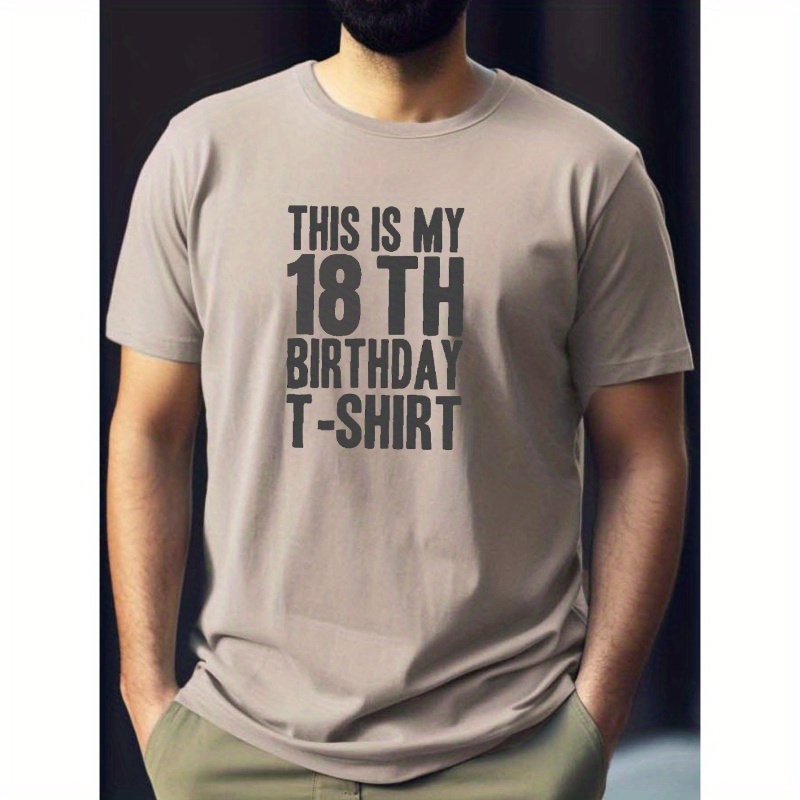 

18th Birthday Print T Shirt, Tees For Men, Casual Short Sleeve T-shirt For Summer
