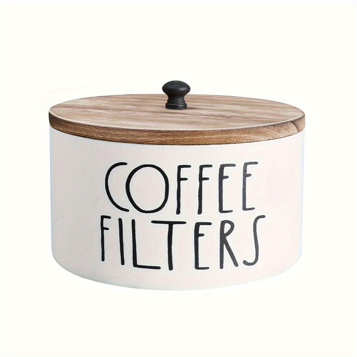 

1pc Storage Container, Wooden Coffee Filter Holder With Lid, Rustic Farmhouse Style Storage Container, For Home Kitchen, Office And Coffee Bar Counter, Home Organizers And Storage, Home Accessories