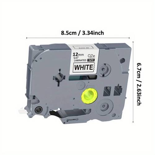 12 12mm 0 47 laminated white tape compatible with tze 231 tz231 label maker refill compatible with brother ptouch pt d220 d210 pt pt d410 710 maker