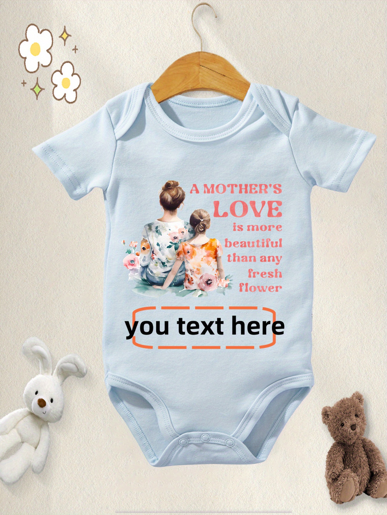 Baby Clothes Custom Bodysuit For Boy & Girl Newborn Short Sleeve