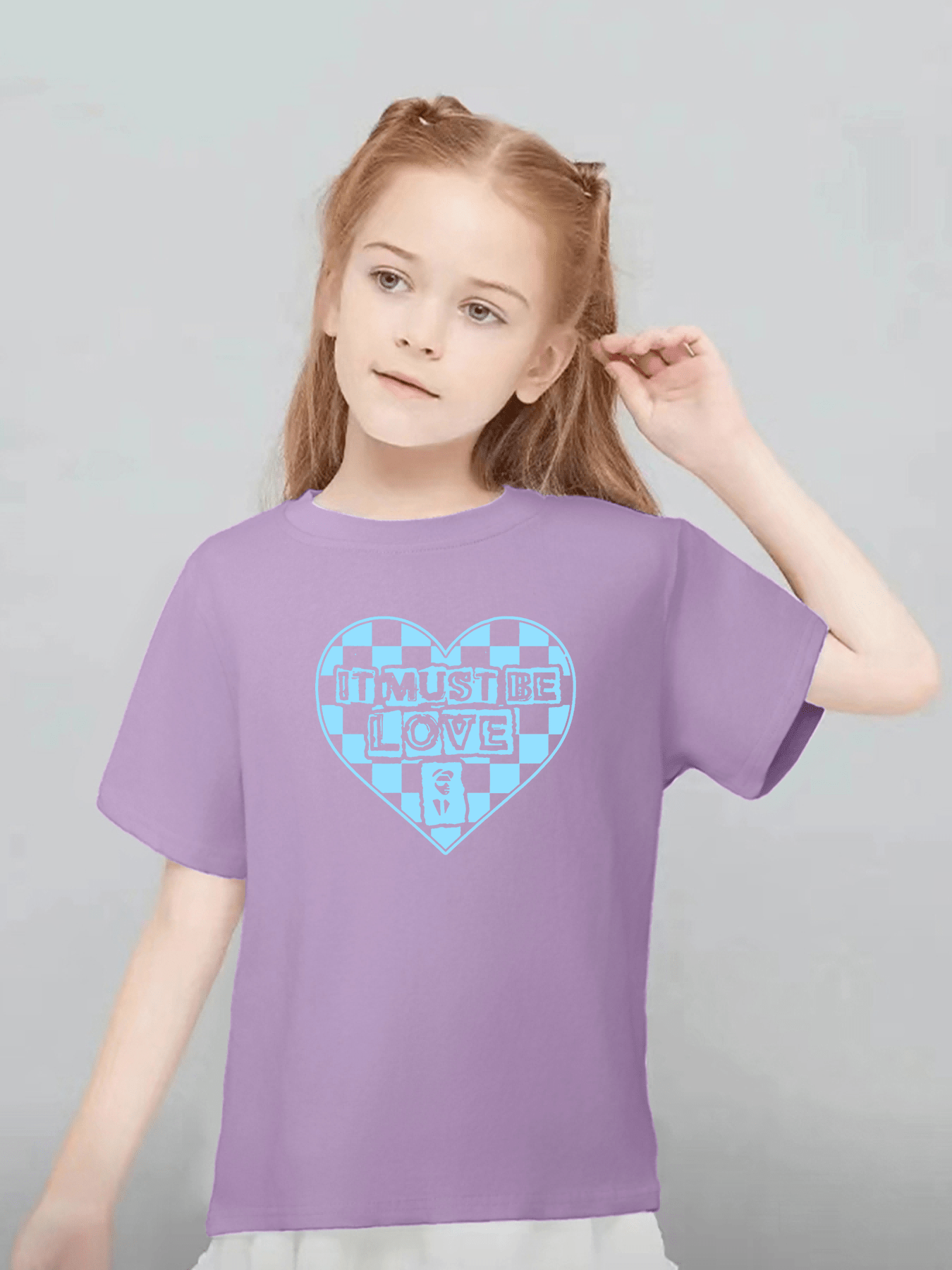 Must Love Heart Graphic Print Girls Casual Comfy Crew Neck Temu