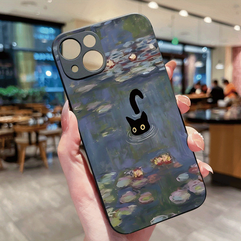 Aliens Fishing Cats Graphic Protective Silicon Phone Case - Temu