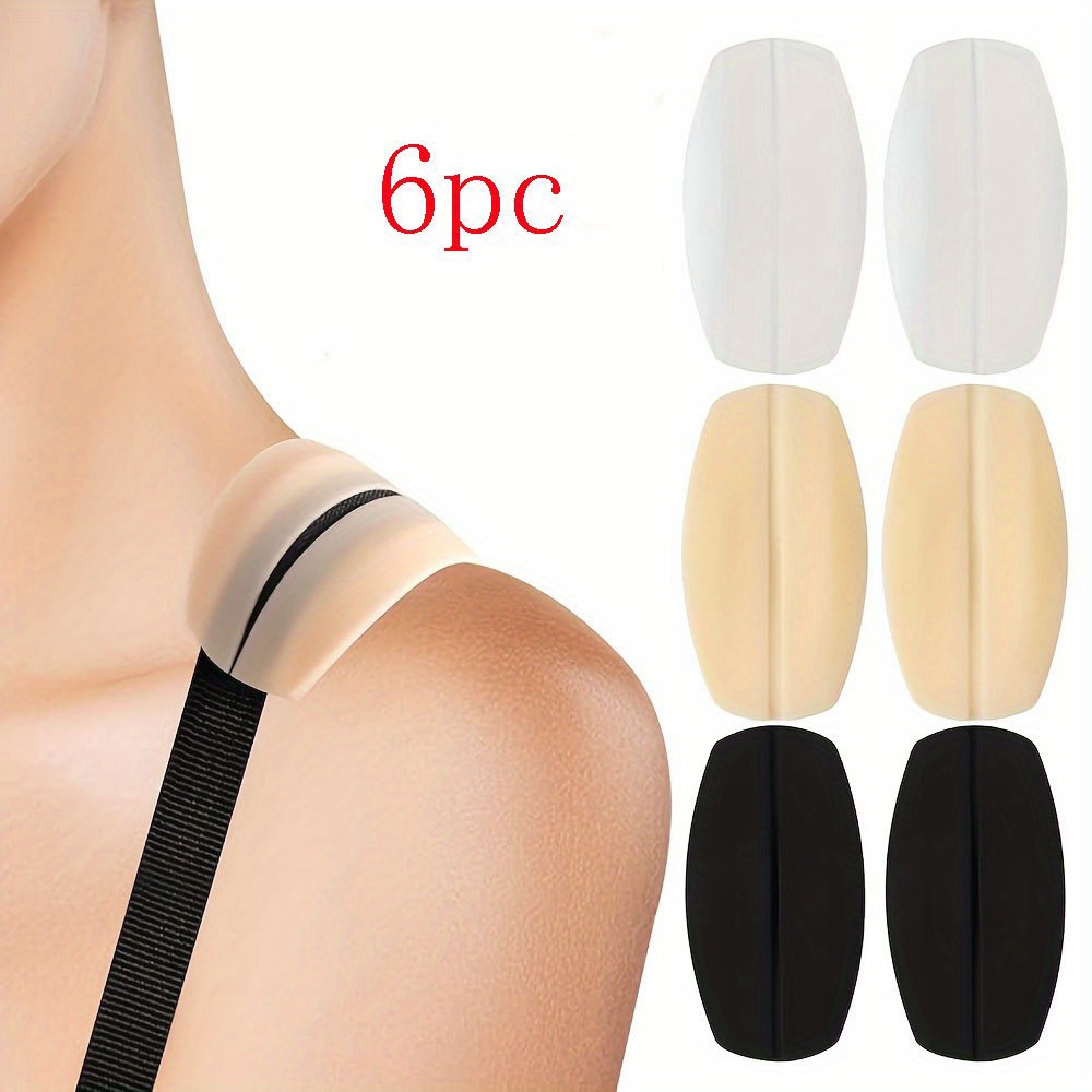 

2/4/6pcs Invisible Silica Gel Shoulder Pad, Soft Non-slip Seamless Brassiere Straps Cushion, Women's Underwear & Underwear Accessories