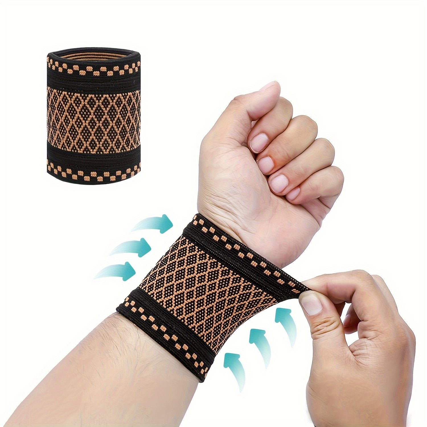 1pz manicotto polso in compressione rame elastico Temu Italy