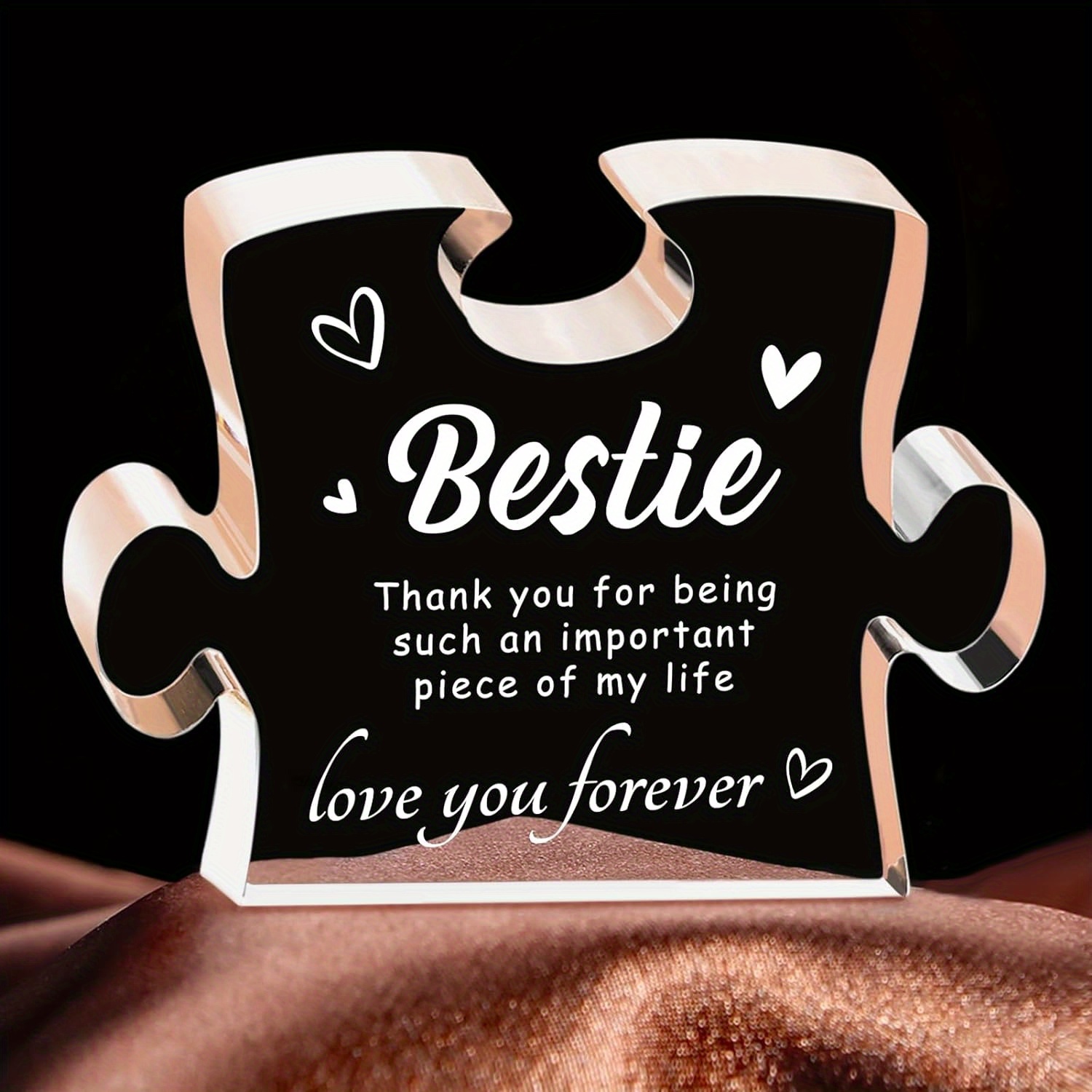 1pc acrylic bestie appreciation puzzle piece plaque friendship thank you gift birthday graduation present for best friend bff for home room living room office decor spring easter gift