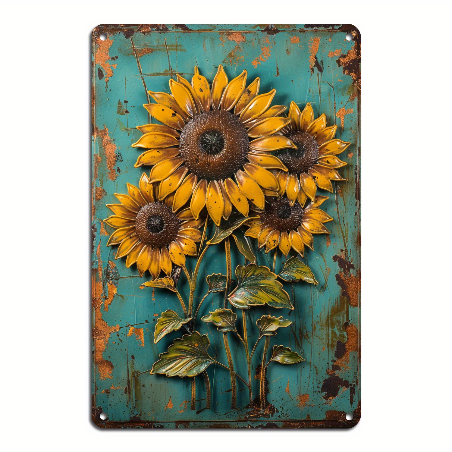 

1pc 8x12inch Cute Sunflower Metal Tin Sign, Vintage Poster Painiting, For Home Kitchen Dining Room Bedroom Garden Bathroom Garage Hotel Office Bakery Decor