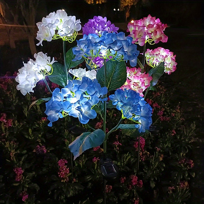 

2pcs Solar Three-head Hydrangea Lights, Led Simulated , Suitable For Outdoor Courtyards, Gardens, Lawns, Patios, Fences, Driveways, Path Decorations, Outdoor Decorations