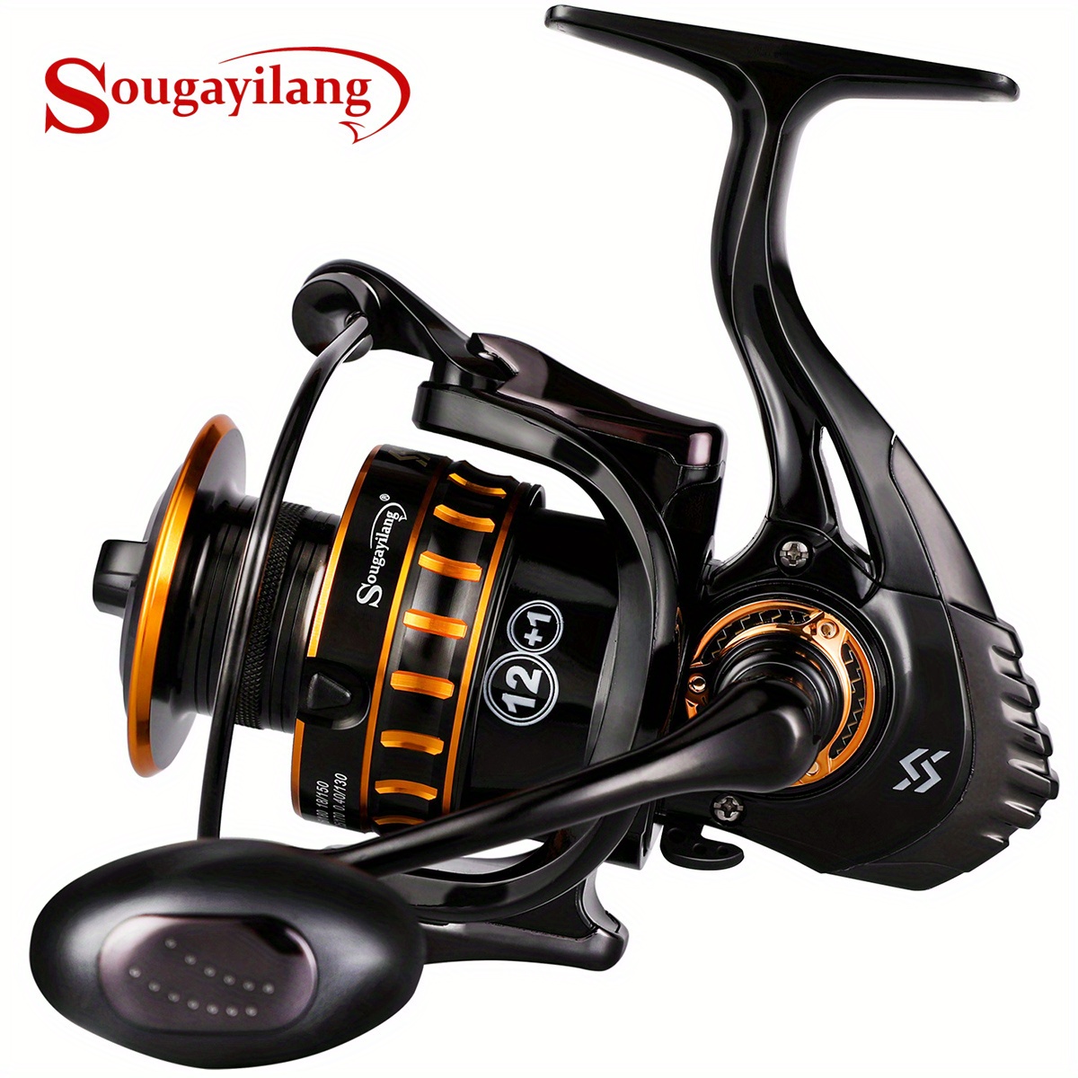 

Sougayilang Spinning Reel 12+1BB Légère et en aluminium avec bobine et bras en métal, , rotatif - Idéal pour douce et salée, parfait pour la Saint-Valentin, Thanksgiving, Noël, Halloween, An