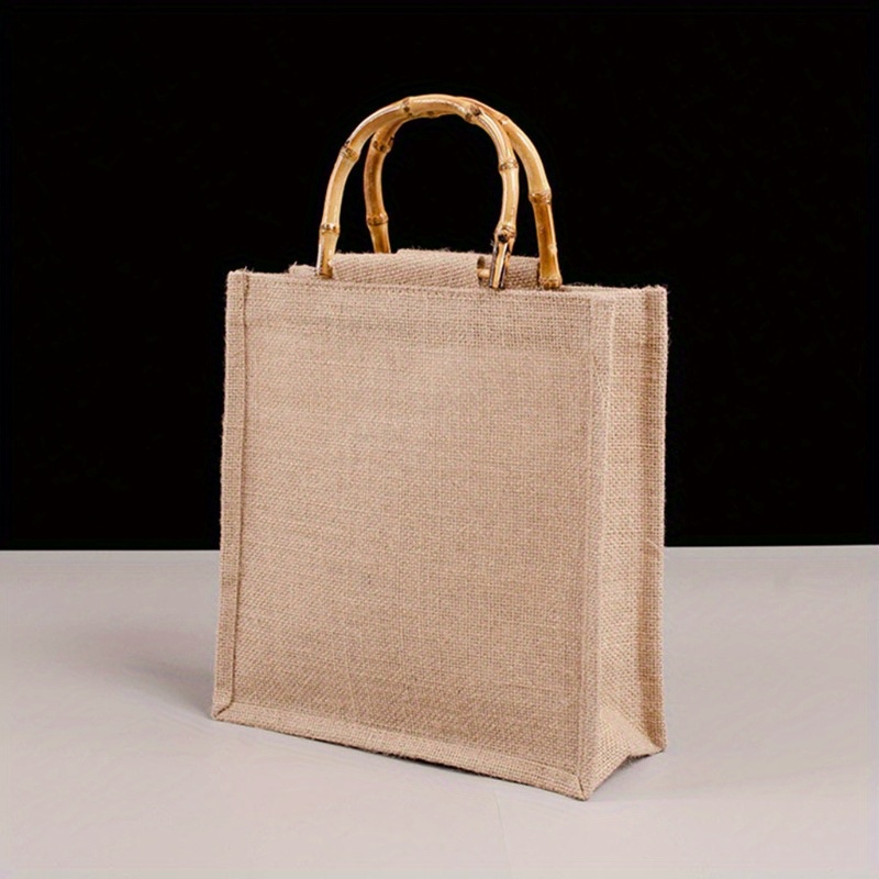 adjustable height hemp burlap tote bag ginger yellow lid Temu