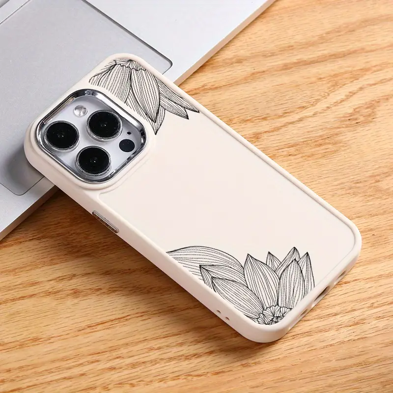 luxury vintage silicone black white lotus phone case - Temu Mauritius luxury vintage silicone black white lotus phone case - Temu Mauritius