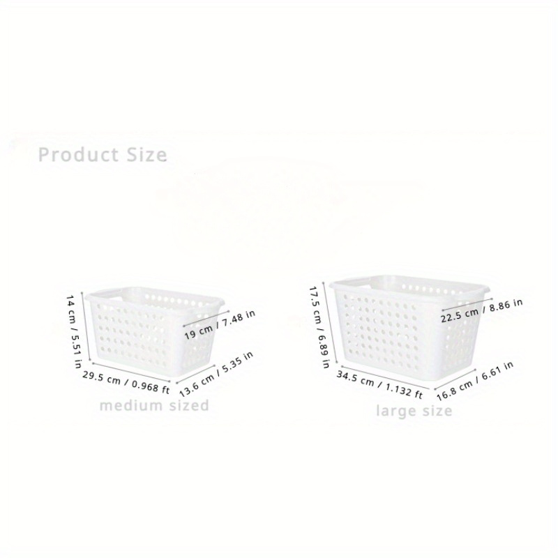 1pc nesting storage baskets durable polypropylene european style hollowed out design multipurpose organizing totes with handles for home organization laundry