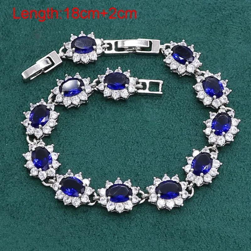   jewelry set for women 925 silver plated artificial sapphire   wedding party birthday valentines day gift details 7