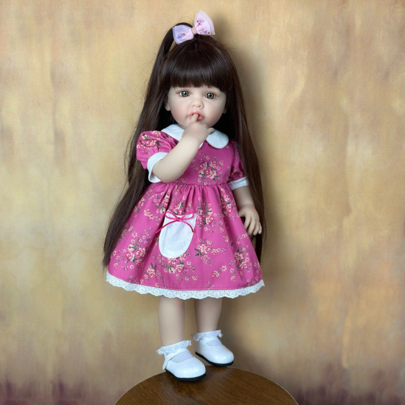 

55cm/22in Full Body Silicone Reborn Doll, Can Stand Doll, Lifelike Princess Bath Toy, Birthday Gifts