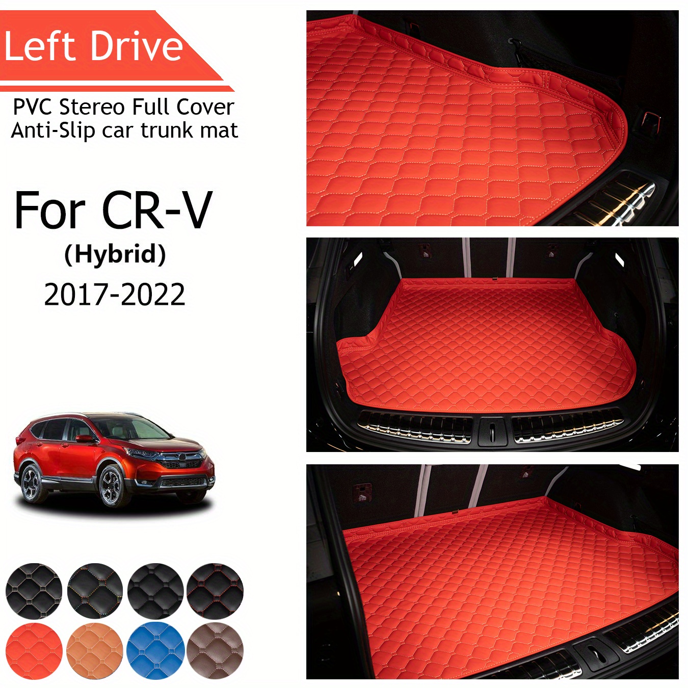 

Tegart [lhd] For Cr-v (hybrid) For 2017-2022 3 Layer Pvc Stereo Full Cover Anti-slip Car Trunk Mat