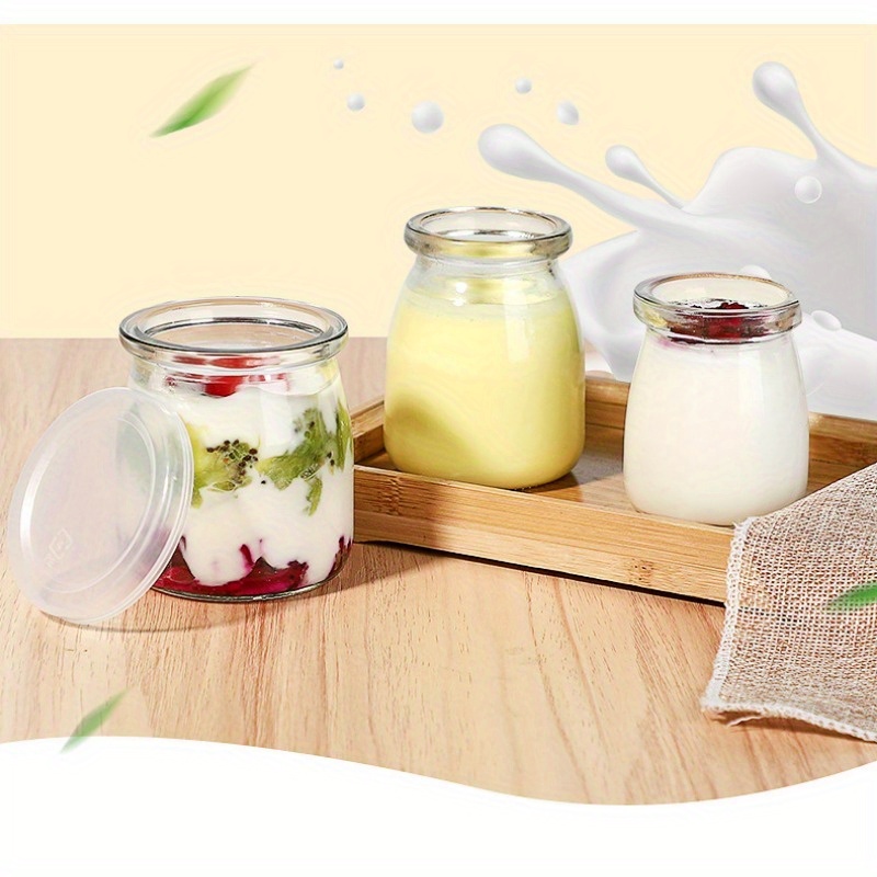 Conservation Alimentaire 6 Pots En Verre 200ml JZK Avec Couvercles - Pour Yaourt, Confiture Et Desserts Bocaux Conservation