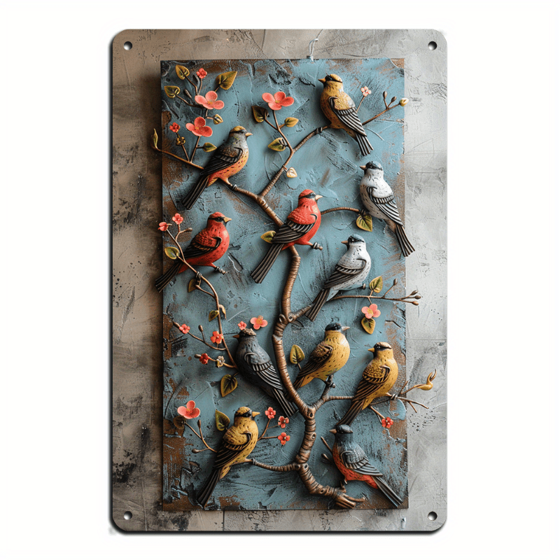 

Metal Vintage Tin Decoration, Bird Tin Wall Decoration, Wall Poster Plaque Suitable For Home, Kitchen, Bar, Club, Coffee Shop Decoration