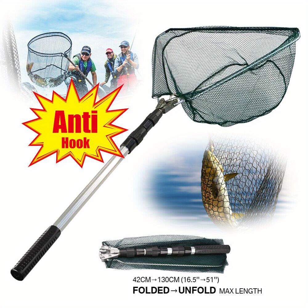 Telescopic Folding Aluminum Handle Fishing Landing Net 3 - Temu