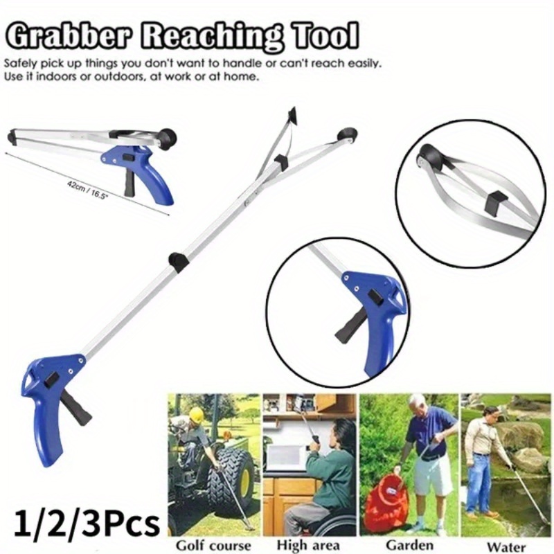 

32" Lockable & Foldable Grabber Tool - Lightweight, Extendable Claw For Pickup In Home, Garden, & Outdoor - No Battery Required