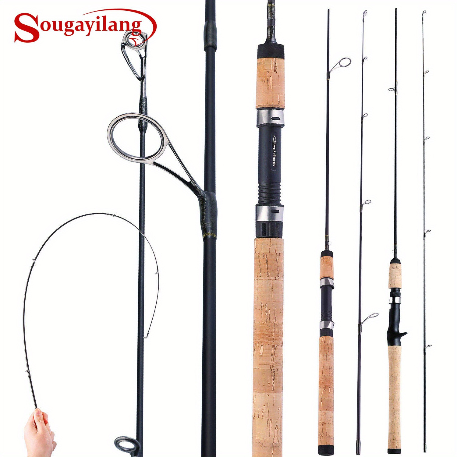 Sougayilang Casting Spinning Fishing Rod 2.1m Ultralight Carbon Fiber Rod  Pole 4 Section With Eva Handle Baitcasting Fishing Rod - Fishing Rods -  AliExpress