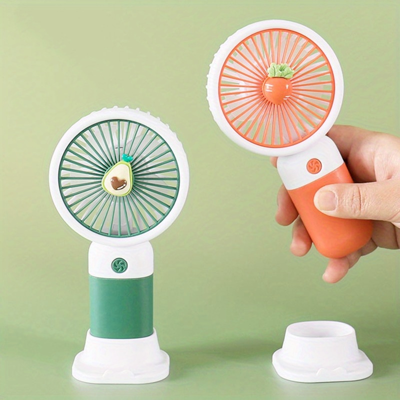 

1pc Mobile Phone Holder Small Fan Handheld Usb Charging Mini Fruit Portable Office Student Electric Fan