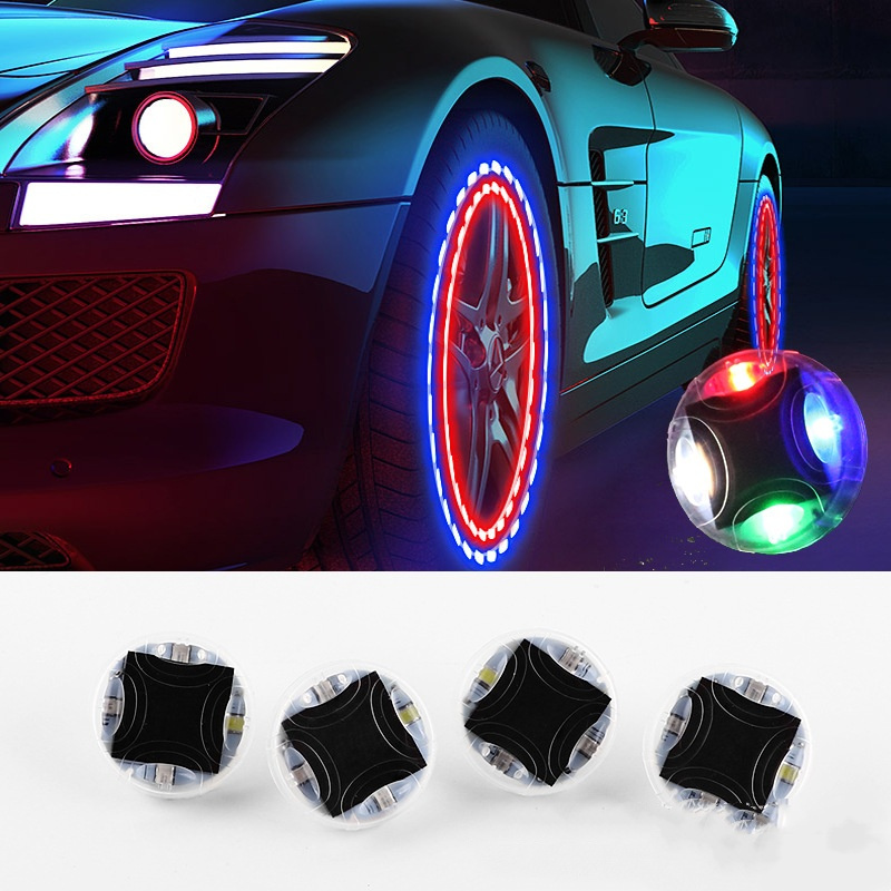 

4pcs Solar-powered Led Wheel Lights, Multi-mode Color Changing Rim Lights For Bikes, Cars, Motorcycles – Weatherproof