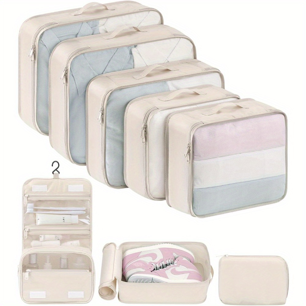 

8 Pack Travel Packing Cubes Set, Durable Multi-size Luggage Organizers For Clothes, Shoes, Cosmetics & Digital Products Etc