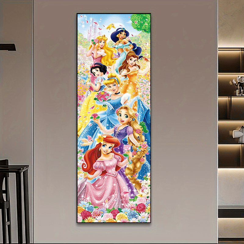 

1pc Princess 5d Diy Cartoon Diamond Art Painting Kit Snow White Mermaid Bell Rapunzel Bell Anime Characters Diamond Embroidery Mosaic Art Crafts Home Bedroom Living Room Decoration