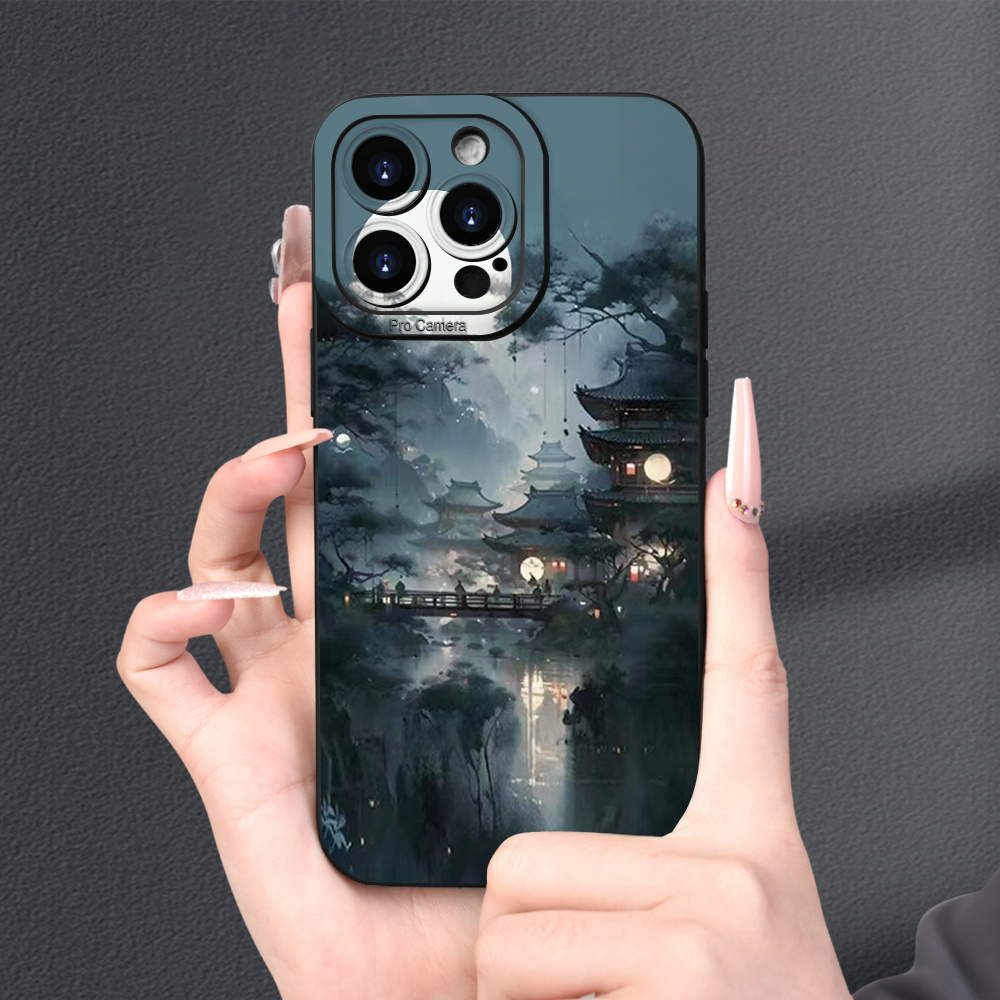 

The Ancient And Picturesque Night Scene Of The Deep Mountain Forest Is Depicted On The Matte Phone Case With A Non-slip And Durable Design, Suitable For Iphone 15/14/13/12/11 Plus Pro Max.