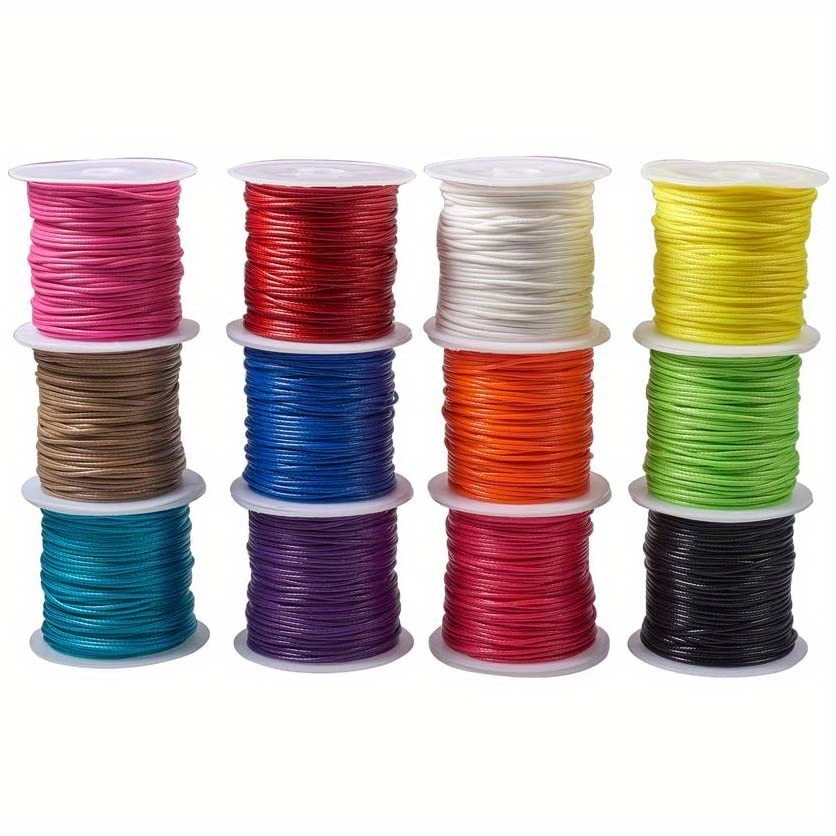 

12pcs 12 Colors 1mm Waxed Polyester Cord Thread Beading String For Jewelry Making And Macrame Supplies 12*10.9yard