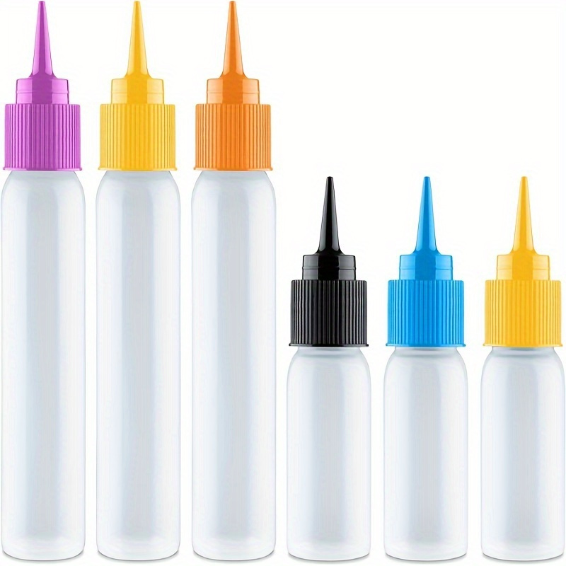 

6pcs Random Color (3pcs60ml+3pcs30ml) Set Easy Squeeze Applicator Bottles - Random Color, Convenient And Easy To Use