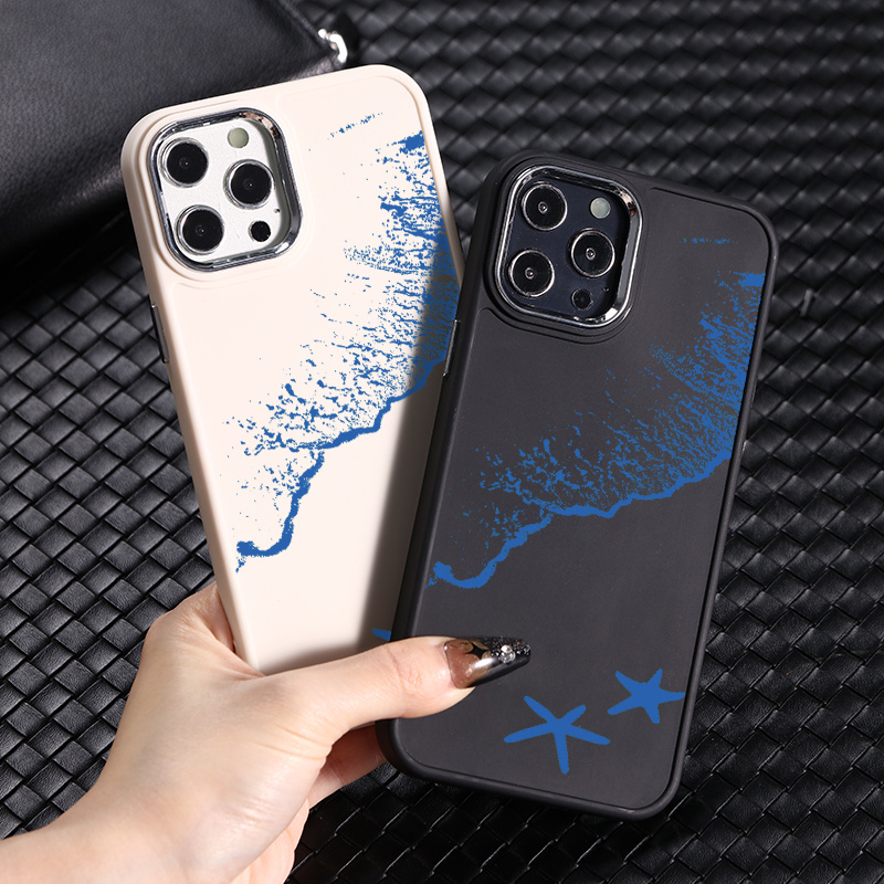 

Luxury Shockproof Silicone Seaside Flower Phone Case For Iphone 11 12 13 14 15 Pro Max For X Xs Max Xr 7 8 Plus 7p 8p