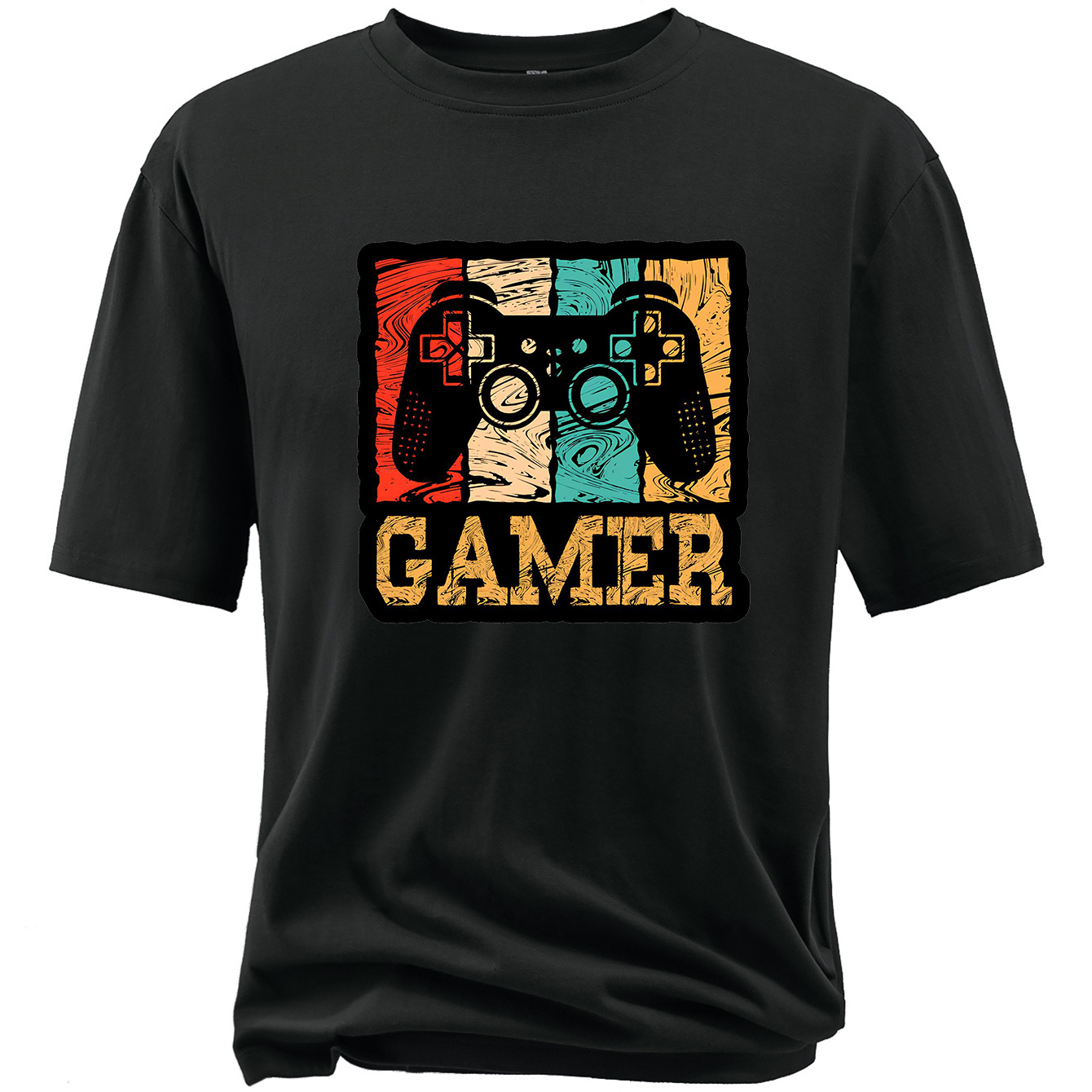

Plus Size Men's Game Handle Graphic Print T-shirt For Summer, Fashion Casual Short Sleeve Tees For Outdoor Sports