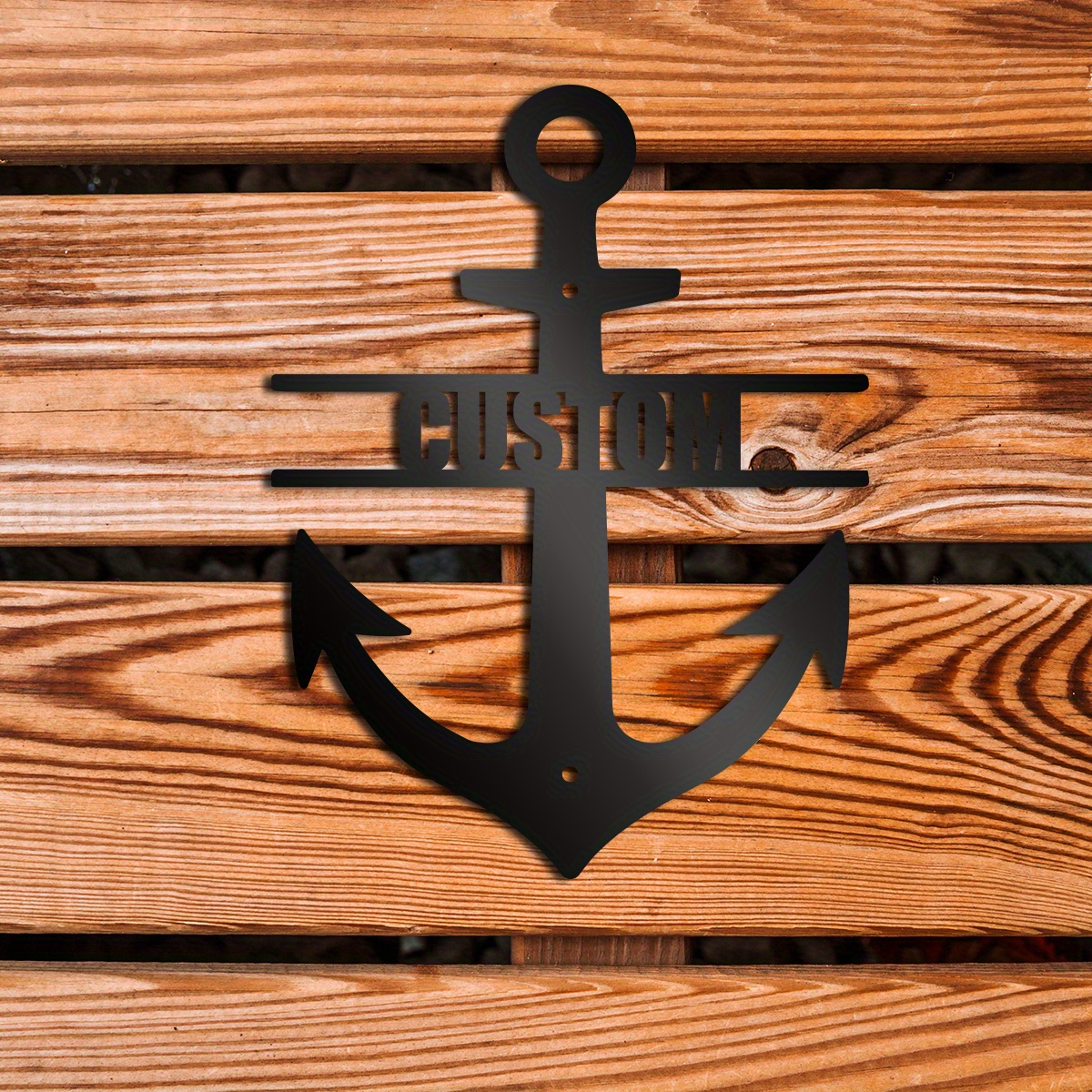 

1pc Custom Metal Anchor Wall Art, Personalized Nautical Name Sign, Decorative Anchor Room Accents, Outdoor & Indoor Metal Decor, Housewarming Gift